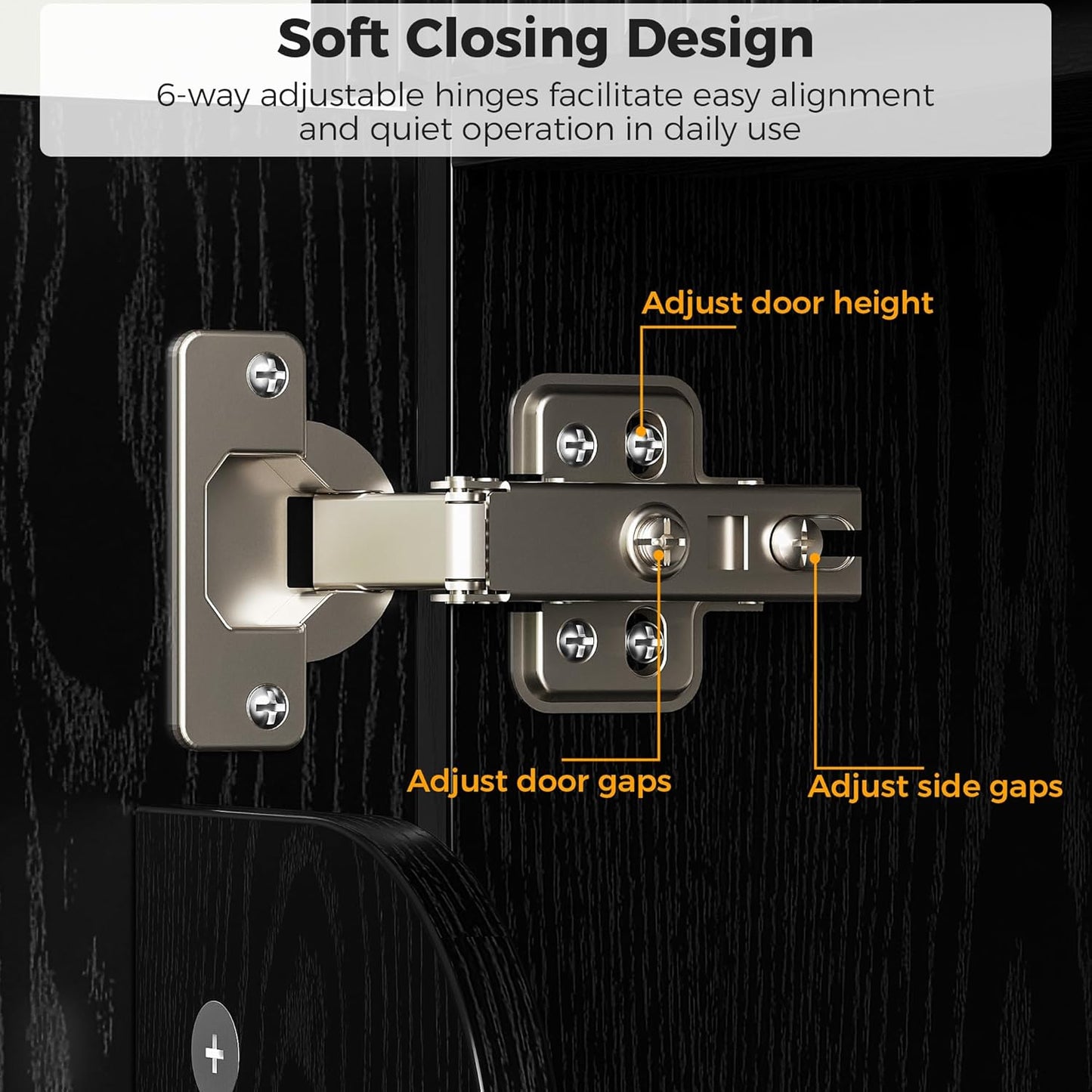 IRONCK 36" Bathroom Vanity with Sink, Freestanding Bathroom Vanity with Undermount Ceramic Sink, 2 Drawers & 2 Soft-Close Doors with Bottle Racks, Modern Wave-Pattern Fluted Design, Black