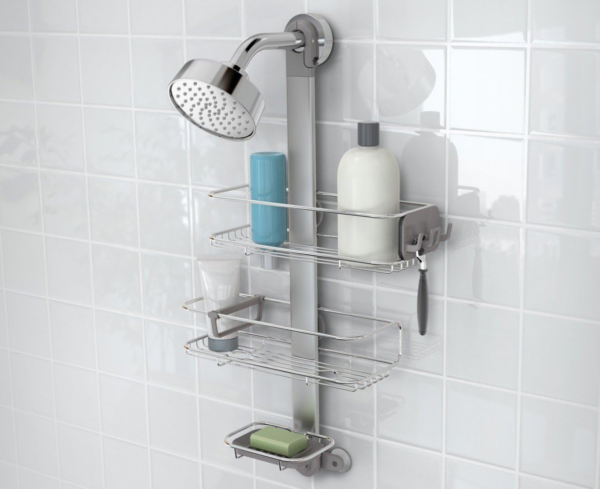simplehuman Adjustable Shower Caddy, Stainless Steel and Anodized Aluminum